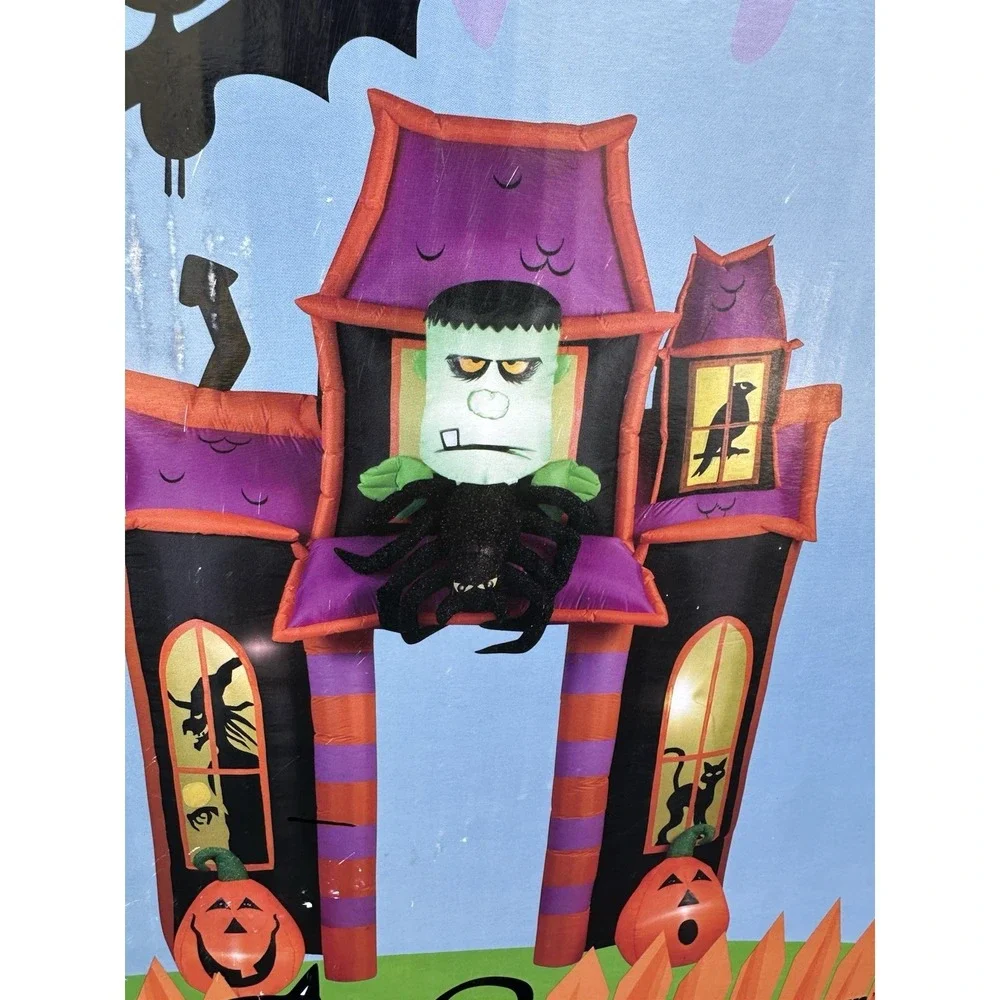 Gemmy 9' Animated Frankenstein Archway Lighted Halloween Inflatable Airblown